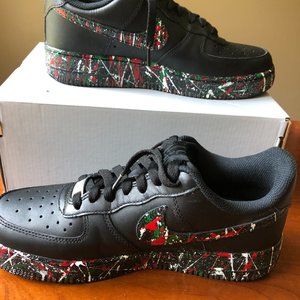 Black Nike Air Force 1 Paint Splatter Pre Owned